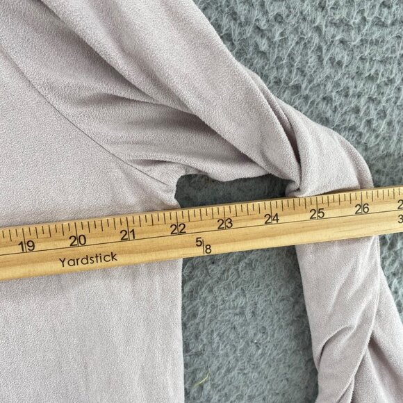 Chicos Top Womens 2 US Large Pink Shimmer Sueded Button Up Collar Long Sleeves - Picture 8 of 10